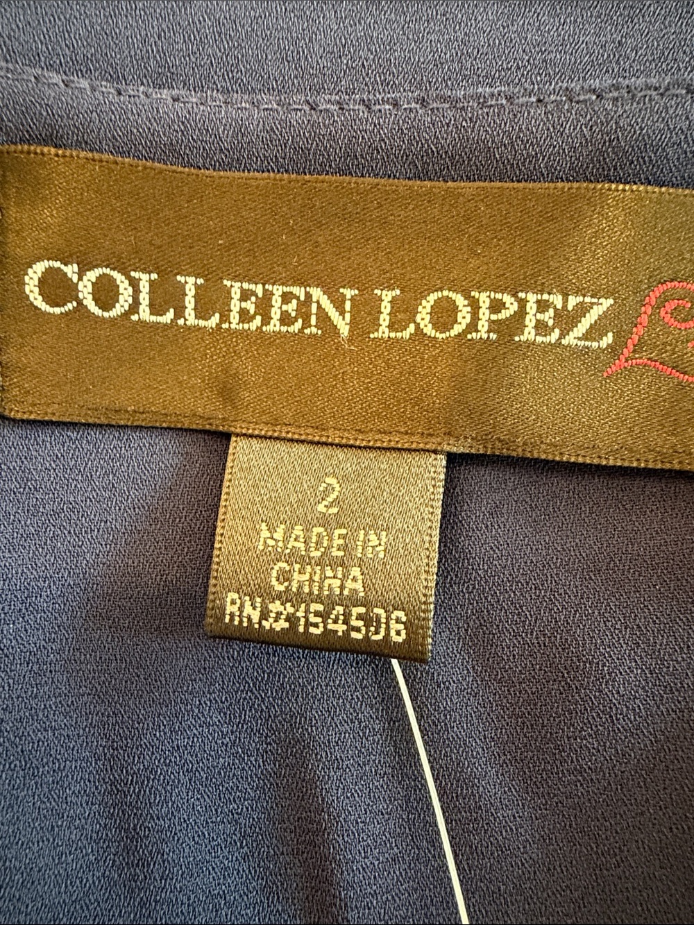 Colleen Lopez Navy Ruffle Front Blouse - Picture 10 of 12